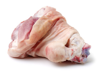 raw pork (leg) isolated on white background