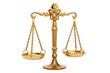 Scales of Justice closeup, 3D rendering