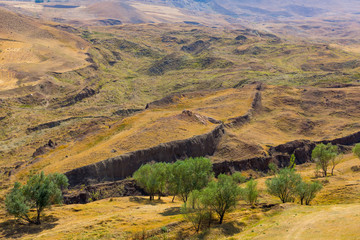 Estimated location of Noah's Ark in Eastern Turkey, Agri Province. Noah's Ark National Park. Searches for the bible relic. Outlines of the Ark in the ground