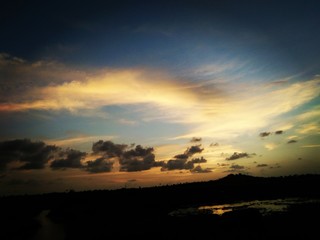 sunset over the river