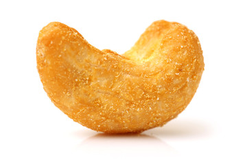 Roasted cashew nuts isolated on white background