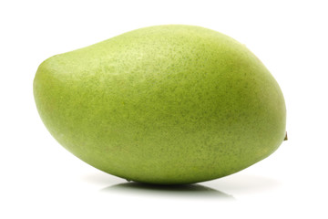 Green mango isolated on a white background