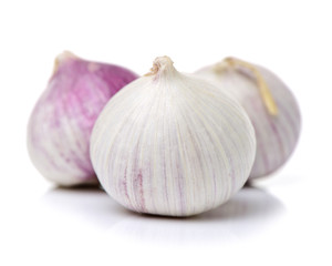 fresh garlic isolated on white background 