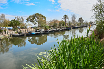 Some boats in the Valencia lagoon