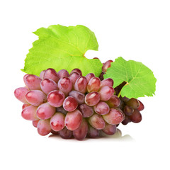 red grapes isolated on white