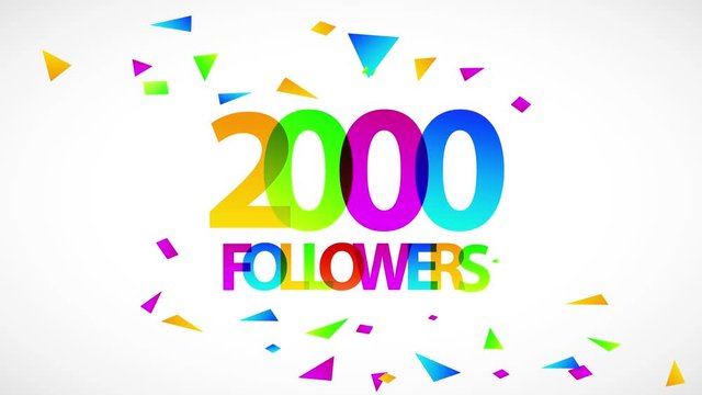 2000 followers festive sign for people sharing information with friends creating digital community connecting youth on global scale
