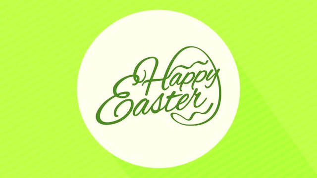 minimalist happy easter dinner party invitation using tones of green in cursive typography and striped background