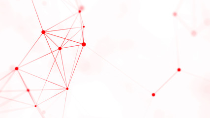 Polygonal white background with connecting dots and lines. Network connection structure. Plexus effect. 3d rendering.