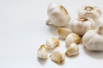 Fresh garlic isolated on white background