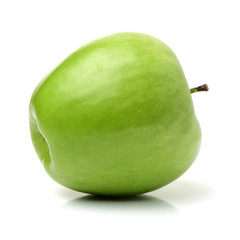 Green apple on white background