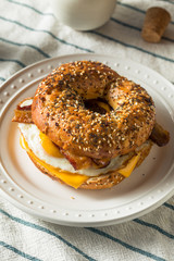Homemade Fried Egg Bagel Sandwich