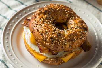 Homemade Fried Egg Bagel Sandwich