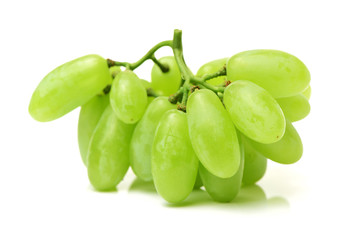 green grapes isolated on the white background