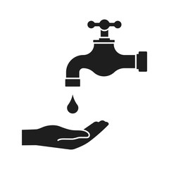 Hands wash icon. Vector illustration, flat design. Isolated.