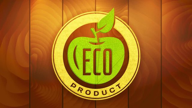 sustainable eco product with recycled elements on marketing icon for clean vegan ecological and nutritious food