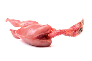 quail ready for cooking on a white background