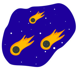 vector asteroid illustration for asteroid day 30 June. bright space meteorite vector illustration © Tender Tsunami