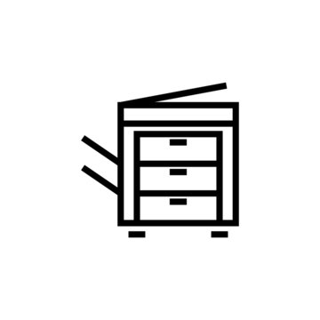 recommend clip art: Copier vector icon in outline, linear style isolated on white background