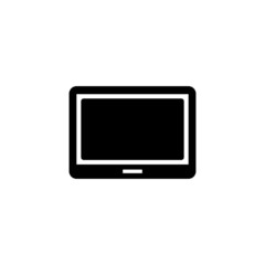 Tablet electronic device vector icon in black flat shape design isolated on white background