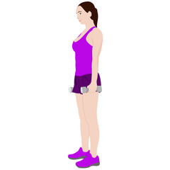 Illustration of women with dumbbells
