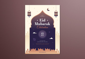 Eid Mubarak Flyer Layout - Powered by Adobe