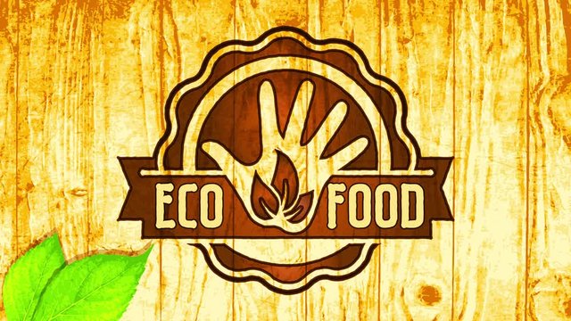 vegan eco food rounded woodcut icon on wooden surface background advocating for health and smart diets