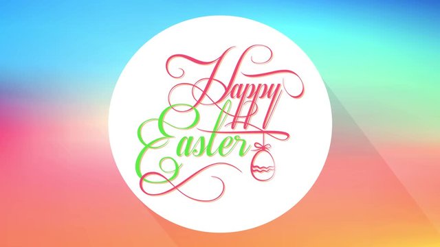 happy easter family email greeting card invitation for dinner reunion with classic slim calligraphy and egg forming from it