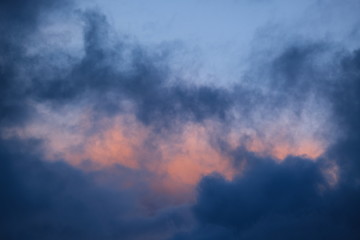 Fototapeta na wymiar Sky air clouds Blue rain