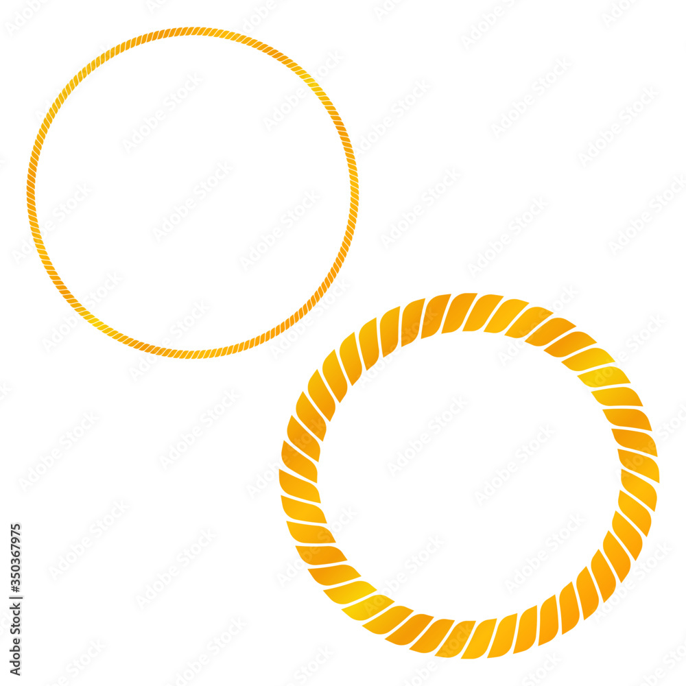 Canvas Prints Braided twisted rope circle border vector illustration - Canvas Prints