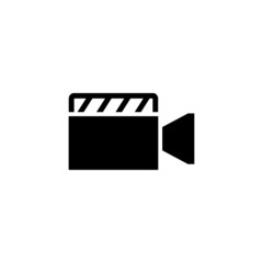 Video recorder vector icon in black solid flat isolated on white background
