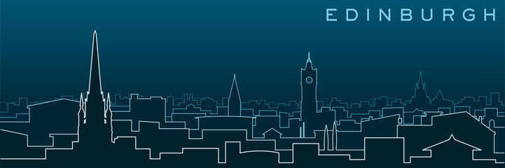 Edinburgh Multiple Lines Skyline and Landmarks