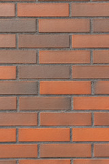 Brick wall. Orange brick. Horizontal placing.