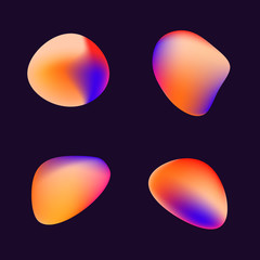 Abstract liquid drops. Gradient colors free shape.