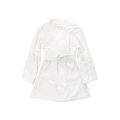 White bathrobe isolated on white background