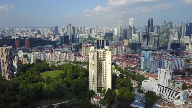 Singapore aerial view of buildings from drone 16