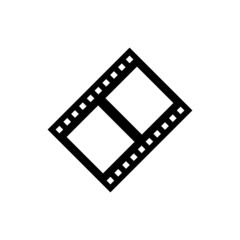 Fototapeta premium Film strip vector icon in black solid flat design icon isolated on white background