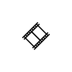 Film strip vector icon in linear, outline icon isolated on white background