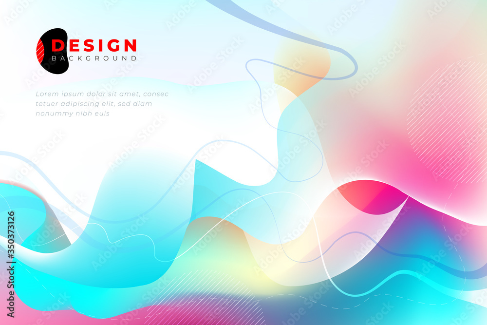 Wall mural liquid color background design. fluid gradient shapes composition. futuristic design background. eps