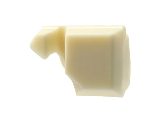 Piece of delicious chocolate bar isolated on white