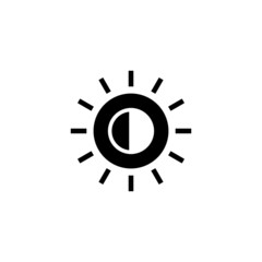 Brightness option vector icon in black solid flat design icon isolated on white background