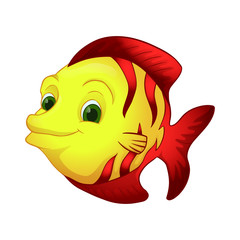 vector illustration of a yellow fish
