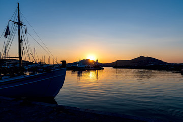 Fototapeta na wymiar Naoussa village and harbor - Aegean Sea - Paros Cyclades islands - Greece.