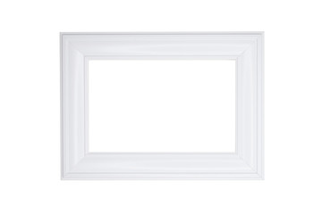 Fototapeta premium White wooden frame isolated on white background