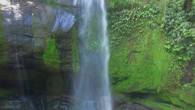 Jungle Waterfall at Gandoca Manzanillo National Wildlife Refuge. Bribri Costa Rica Drone Video