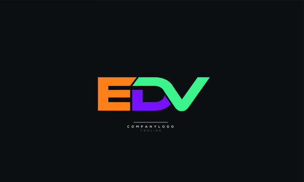 EDV Letter Logo Alphabet Design Icon Vector Symbol