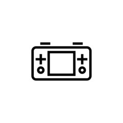 Portable video game console icon in linear, outline icon isolated on white background