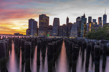 Sunset in New york city