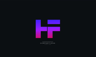 HF Letter Logo Alphabet Design Icon Vector Symbol