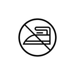 No ironing icon in linear, outline icon isolated on white background