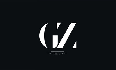 GZ Letter Logo Alphabet Design Icon Vector Symbol